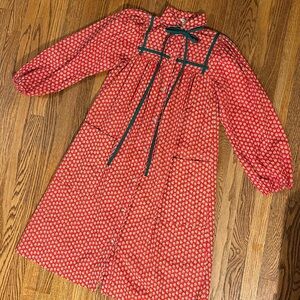 Vintage’s Folk Prairie Cottagecore Grandma Trad Wife House Coat Midi Dress